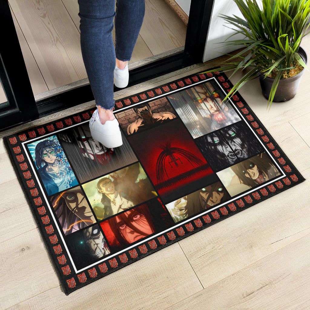 Eren Yeager Attack On Titan Door Mat Anime Home Decor Custom For Fans NA031804
