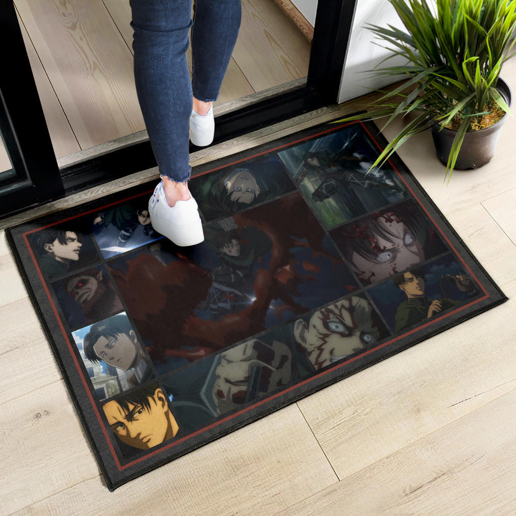Levi Ackerman Attack On Titan Door Mat Anime Home Decor Custom For Fans NA032104