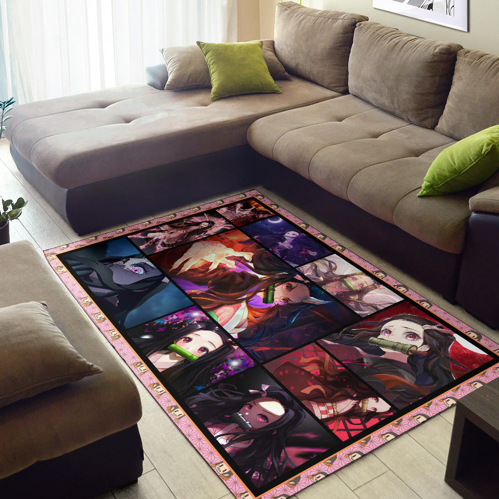 Nezuko Kamado Demon Slayer Area Rug Anime Home Decor Custom For Fans NA031603
