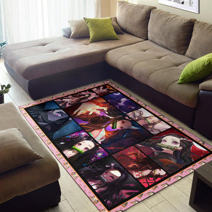 Nezuko Kamado Demon Slayer Area Rug Anime Home Decor Custom For Fans NA031603