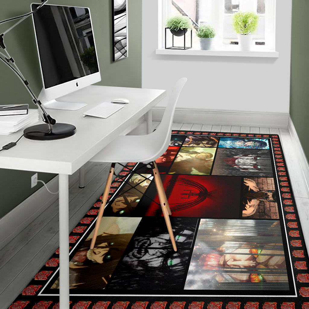 Eren Yeager Attack On Titan Area Rug Anime Home Decor Custom For Fans NA031804