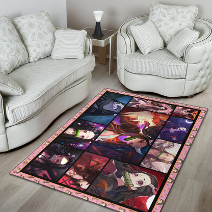 Nezuko Kamado Demon Slayer Area Rug Anime Home Decor Custom For Fans NA031603