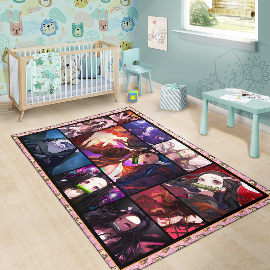 Nezuko Kamado Demon Slayer Area Rug Anime Home Decor Custom For Fans NA031603