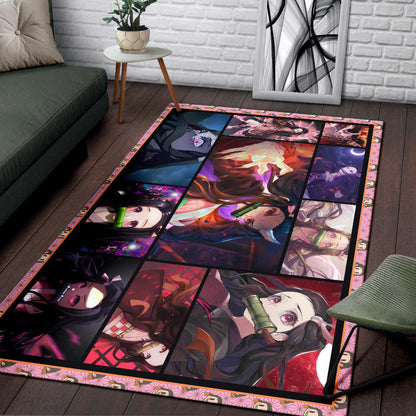 Nezuko Kamado Demon Slayer Area Rug Anime Home Decor Custom For Fans NA031603