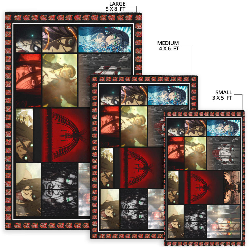 Eren Yeager Attack On Titan Area Rug Anime Home Decor Custom For Fans NA031804