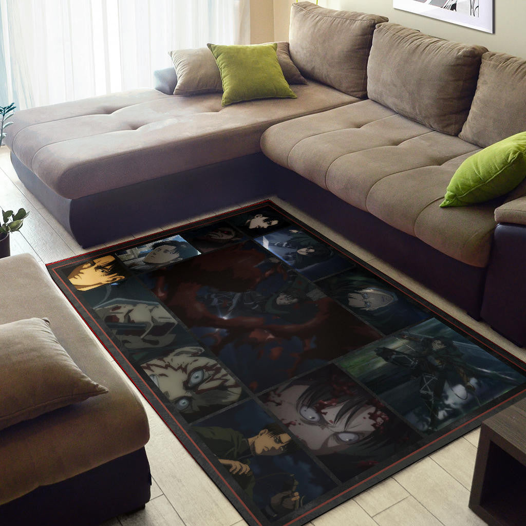 Levi Ackerman Attack On Titan Area Rug Anime Home Decor Custom For Fans NA032104