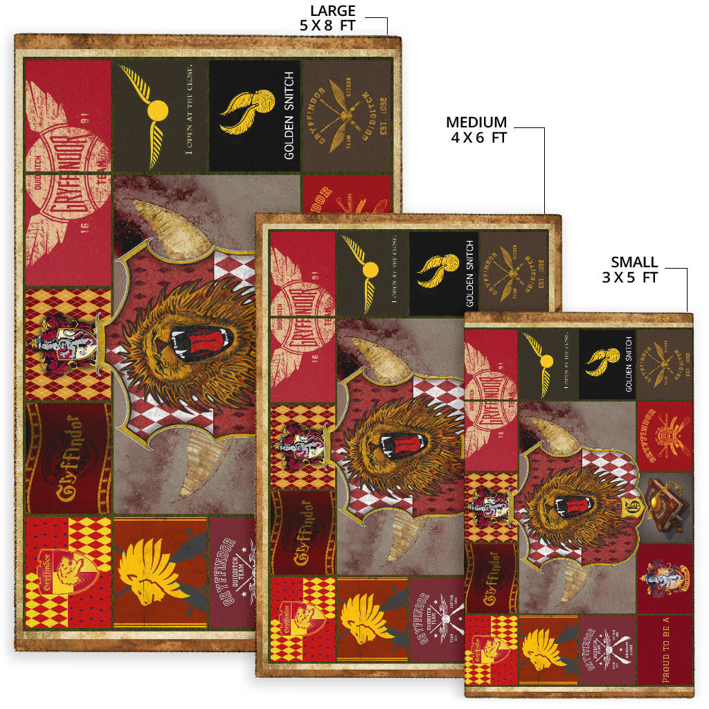 Gryffindor House Harry Potter Area Rug Movie Home Decor Custom For Fans NT032101