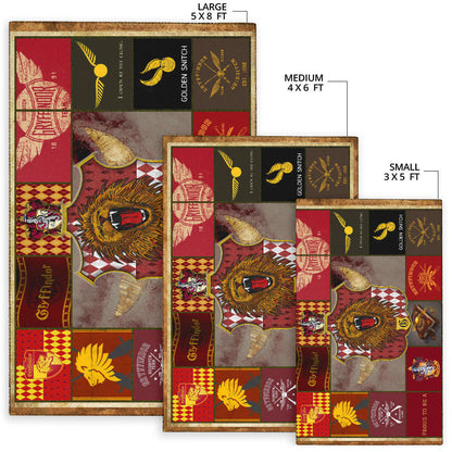 Gryffindor House Harry Potter Area Rug Movie Home Decor Custom For Fans NT032101