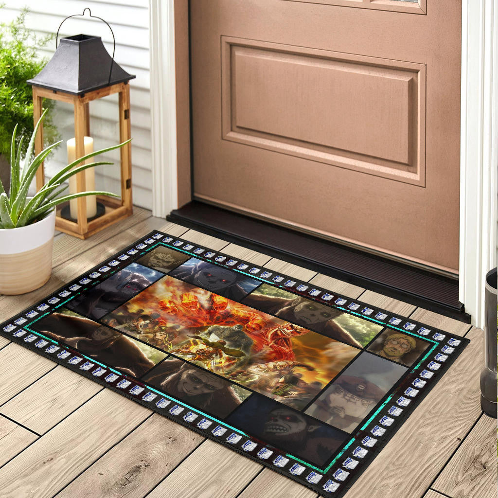 Beast Titan Vs Levi Attack On Titan Door Mat Anime Home Decor Custom For Fans NA032803