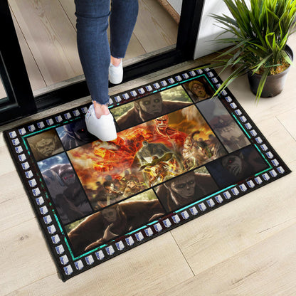 Beast Titan Vs Levi Attack On Titan Door Mat Anime Home Decor Custom For Fans NA032803