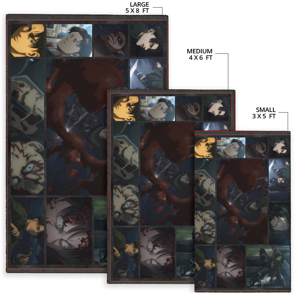 Levi Ackerman Attack On Titan Area Rug Anime Home Decor Custom For Fans NA032104