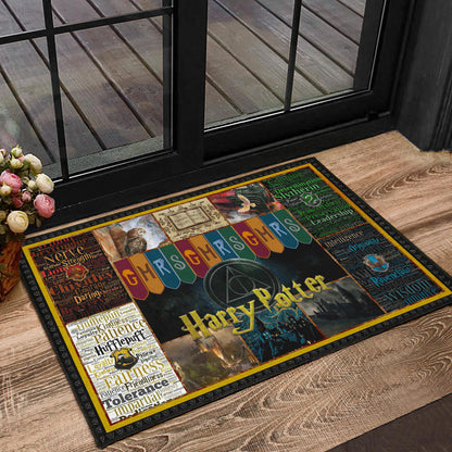 Hogwarts Houses GMRS Harry Potter Door Mat Movie Home Decor Custom For Fans NT031701