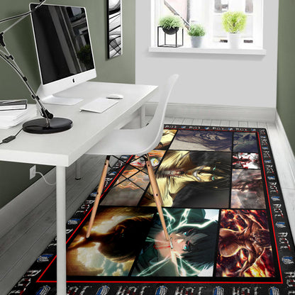 Eren Yeager Attack On Titan Area Rug Anime Home Decor Custom For Fans NA031801