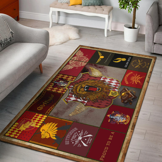 Gryffindor House Harry Potter Area Rug Movie Home Decor Custom For Fans NT032101