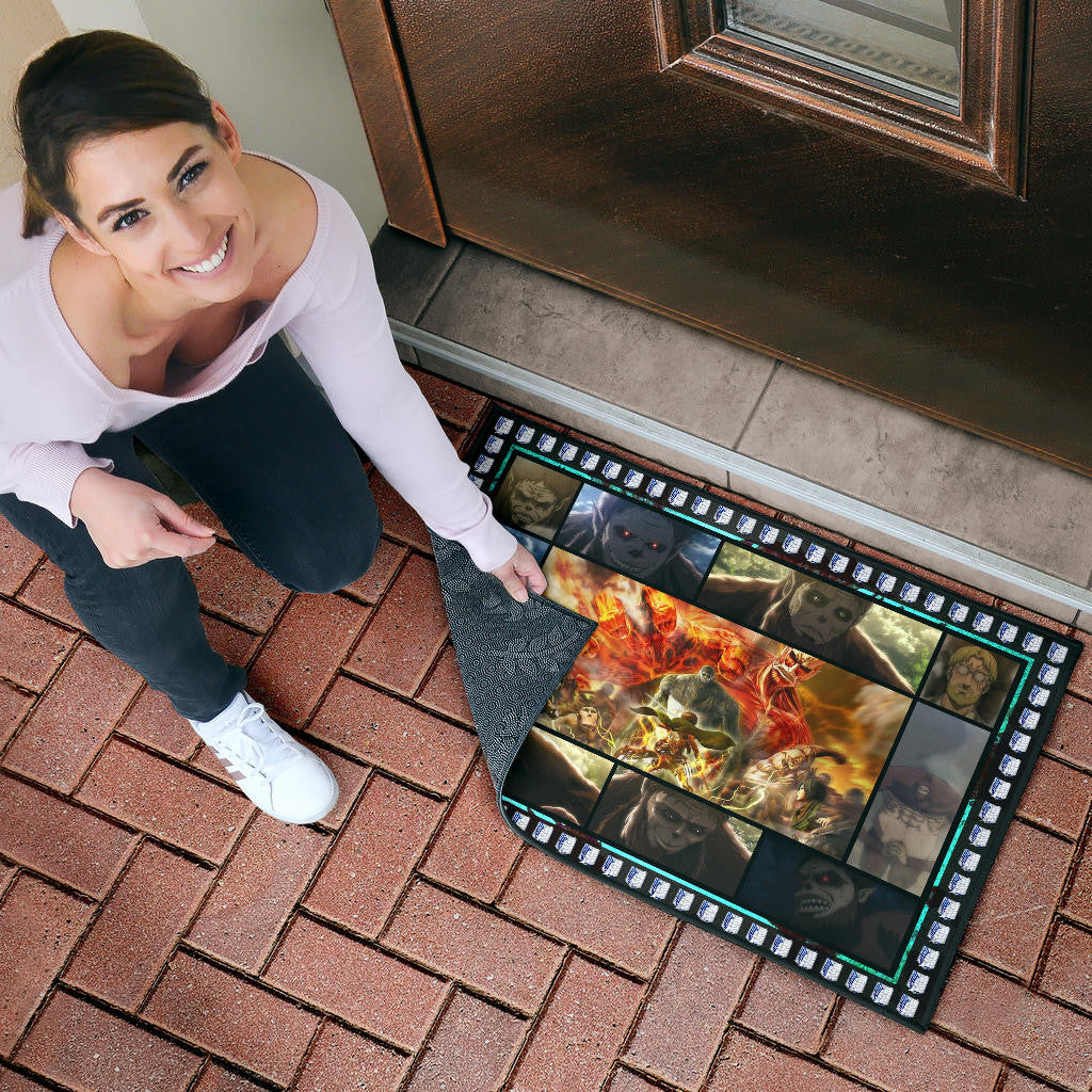 Beast Titan Vs Levi Attack On Titan Door Mat Anime Home Decor Custom For Fans NA032803