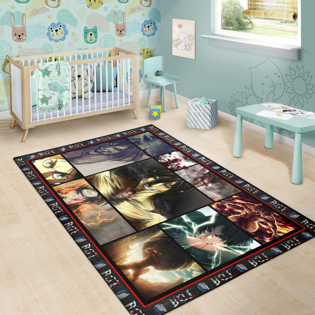 Eren Yeager Attack On Titan Area Rug Anime Home Decor Custom For Fans NA031801