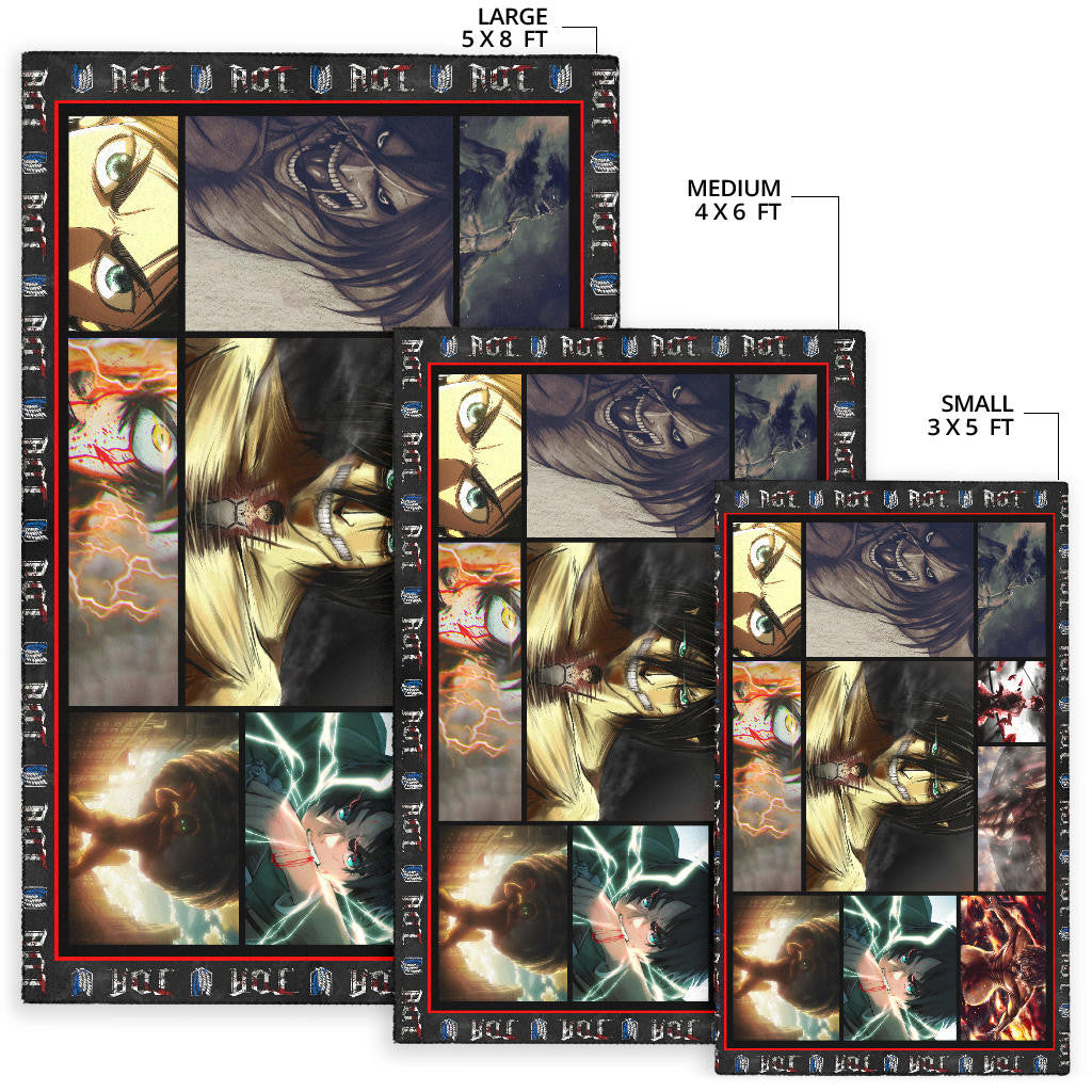 Eren Yeager Attack On Titan Area Rug Anime Home Decor Custom For Fans NA031801