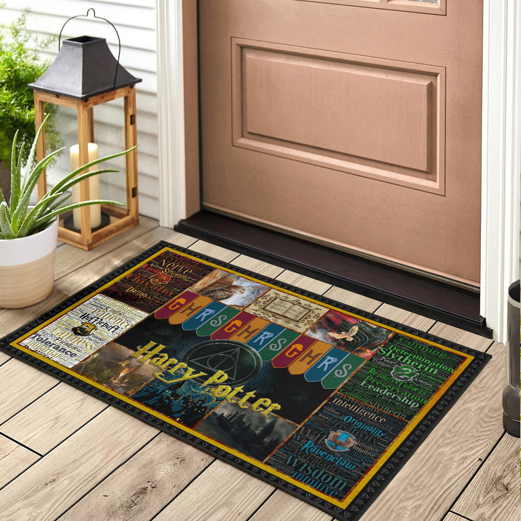 Hogwarts Houses GMRS Harry Potter Door Mat Movie Home Decor Custom For Fans NT031701