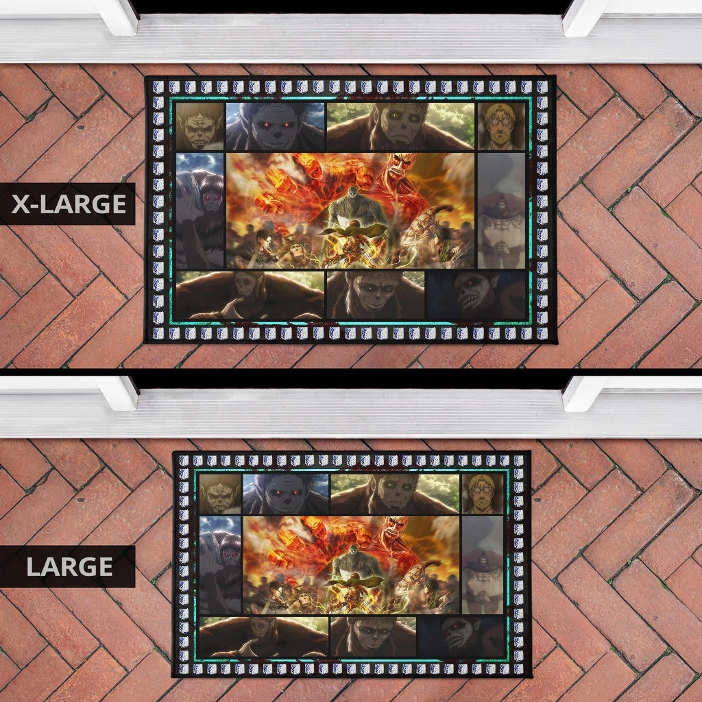 Beast Titan Vs Levi Attack On Titan Door Mat Anime Home Decor Custom For Fans NA032803
