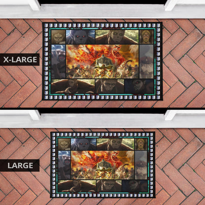 Beast Titan Vs Levi Attack On Titan Door Mat Anime Home Decor Custom For Fans NA032803