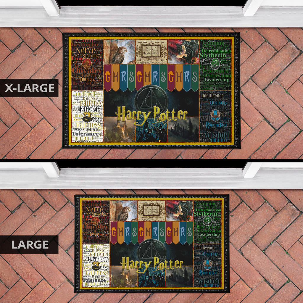 Hogwarts Houses GMRS Harry Potter Door Mat Movie Home Decor Custom For Fans NT031701