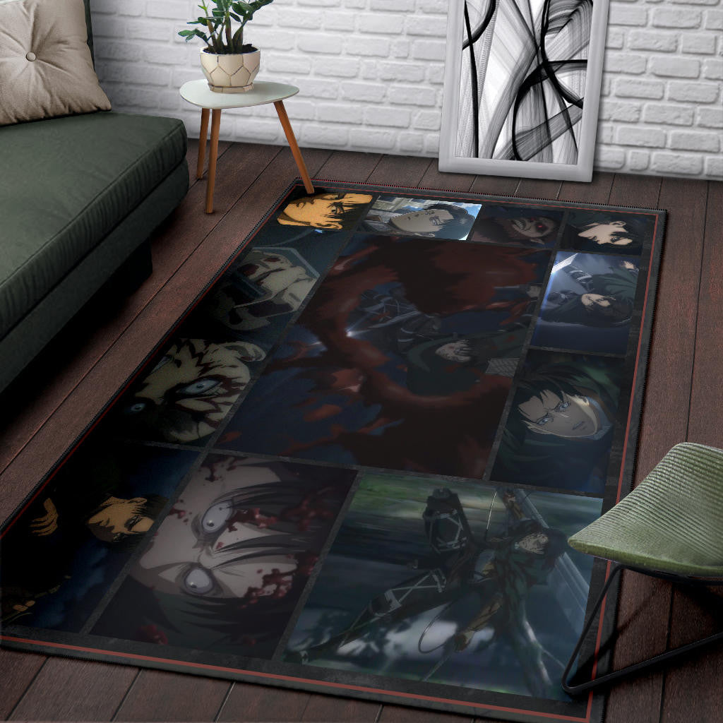 Levi Ackerman Attack On Titan Area Rug Anime Home Decor Custom For Fans NA032104
