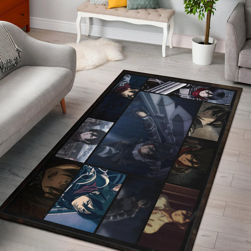 Mikasa Ackerman Attack On Titan Area Rug Anime Home Decor Custom For Fans NA031803
