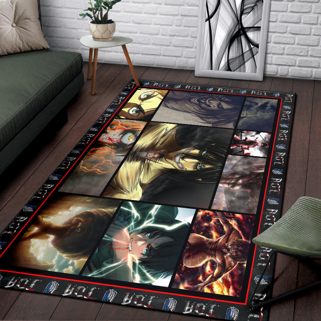 Eren Yeager Attack On Titan Area Rug Anime Home Decor Custom For Fans NA031801