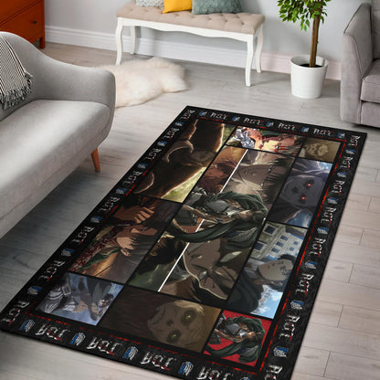 Beast Titan Vs Levi Attack On Titan Area Rug Anime Home Decor Custom For Fans NA032803