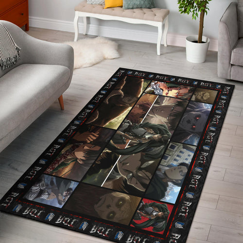 Beast Titan Vs Levi Attack On Titan Area Rug Anime Home Decor Custom For Fans NA032803