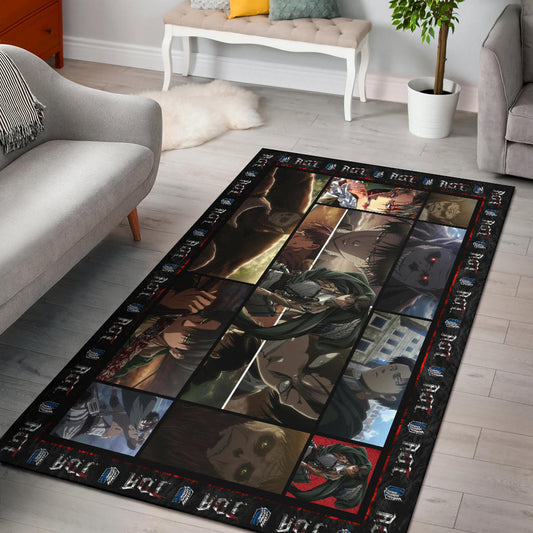 Beast Titan Vs Levi Attack On Titan Area Rug Anime Home Decor Custom For Fans NA032803