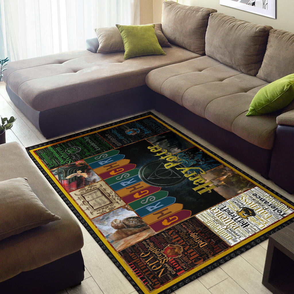 Hogwarts Houses GMRS Harry Potter Area Rug Movie Home Decor Custom For Fans NT031701