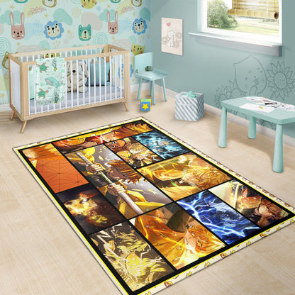 Zenitsu Agatsuma Demon Slayer Area Rug Anime Home Decor Custom For Fans NA031504