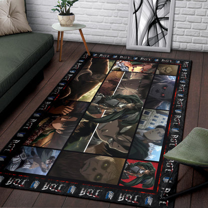 Beast Titan Vs Levi Attack On Titan Area Rug Anime Home Decor Custom For Fans NA032803