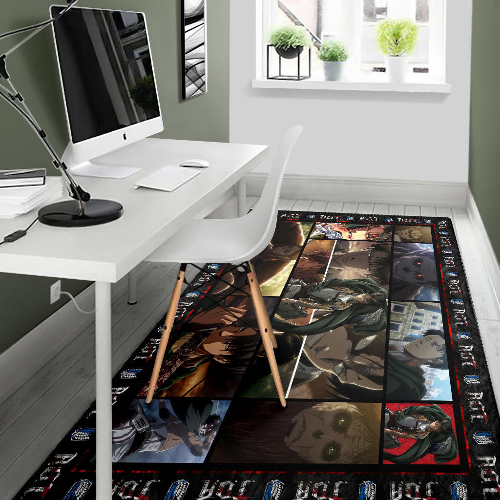 Beast Titan Vs Levi Attack On Titan Area Rug Anime Home Decor Custom For Fans NA032803