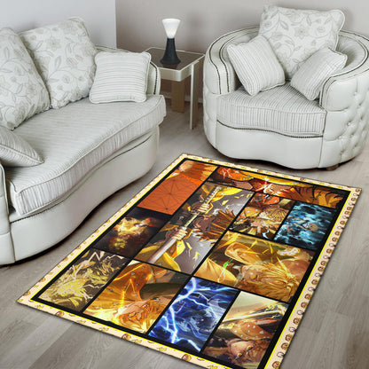 Zenitsu Agatsuma Demon Slayer Area Rug Anime Home Decor Custom For Fans NA031504