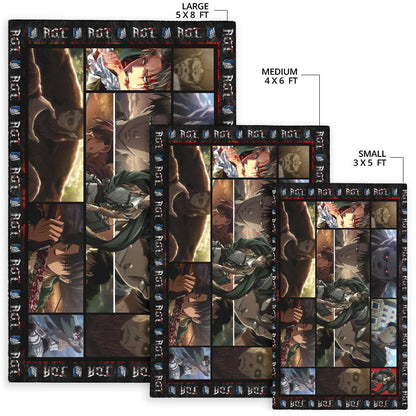 Beast Titan Vs Levi Attack On Titan Area Rug Anime Home Decor Custom For Fans NA032803
