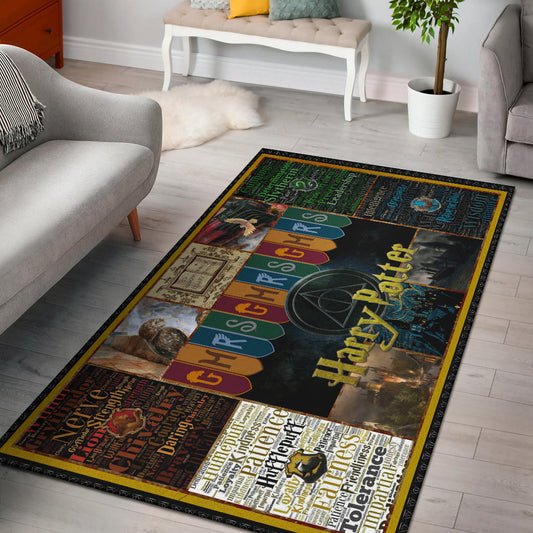 Hogwarts Houses GMRS Harry Potter Area Rug Movie Home Decor Custom For Fans NT031701