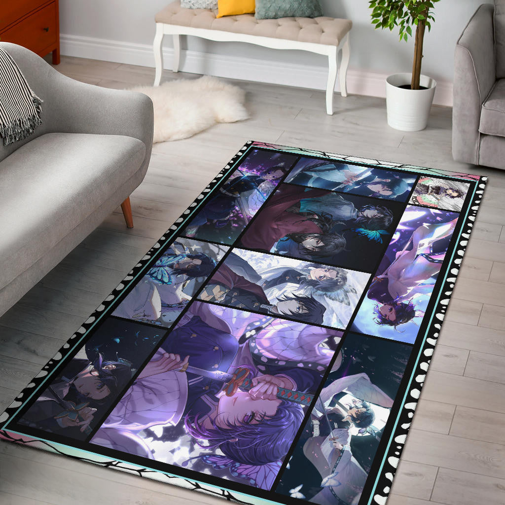 Shinobu Kochou Demon Slayer Area Rug Anime Home Decor Custom For Fans NA031604