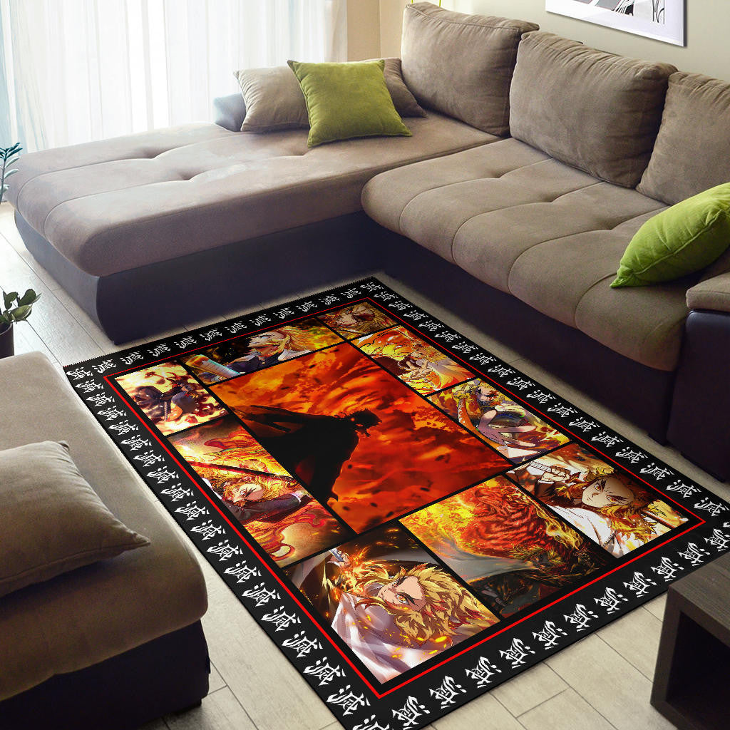Kyojuro Rengoku Demon Slayer Area Rug Anime Home Decor Custom For Fans NA031501