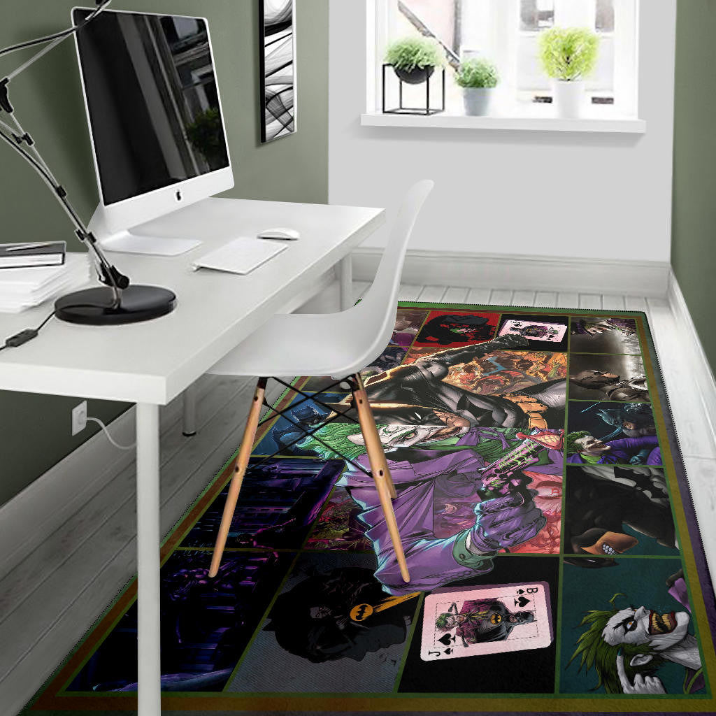 The Bat Man Vs Joker The Clown Area Rug Movie Home Decor Custom For Fans NT031102