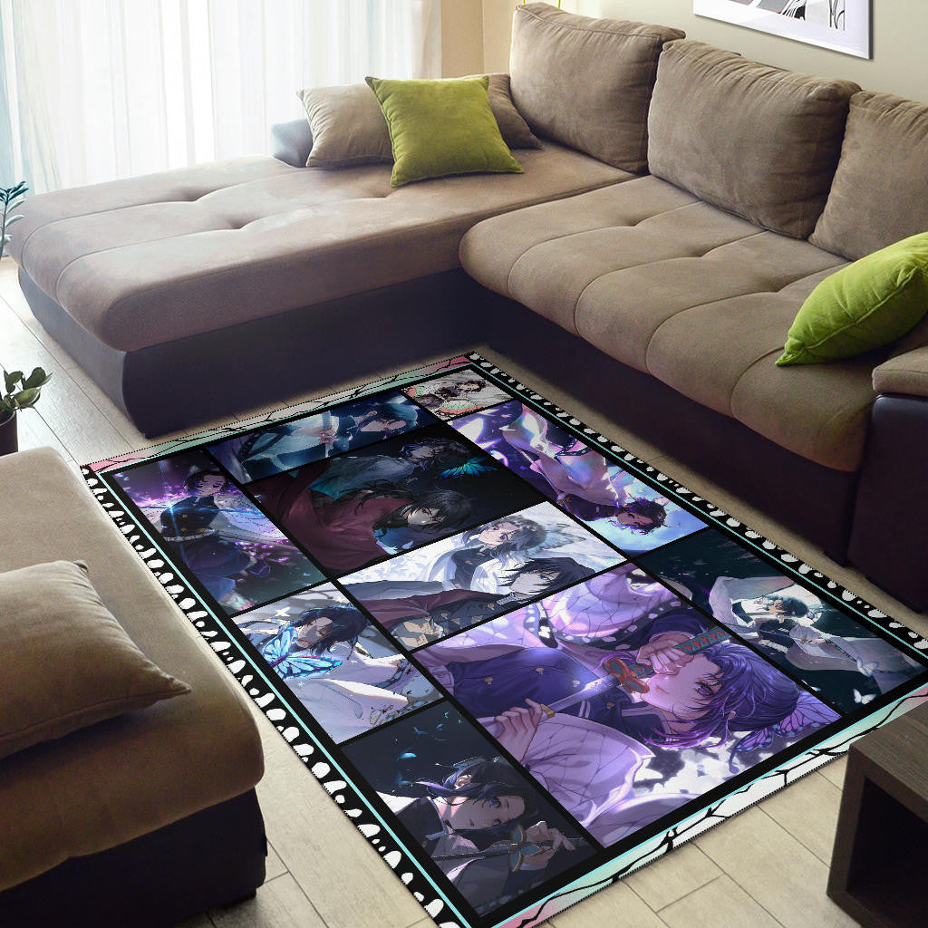 Shinobu Kochou Demon Slayer Area Rug Anime Home Decor Custom For Fans NA031604