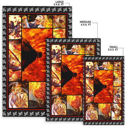 Kyojuro Rengoku Demon Slayer Area Rug Anime Home Decor Custom For Fans NA031501