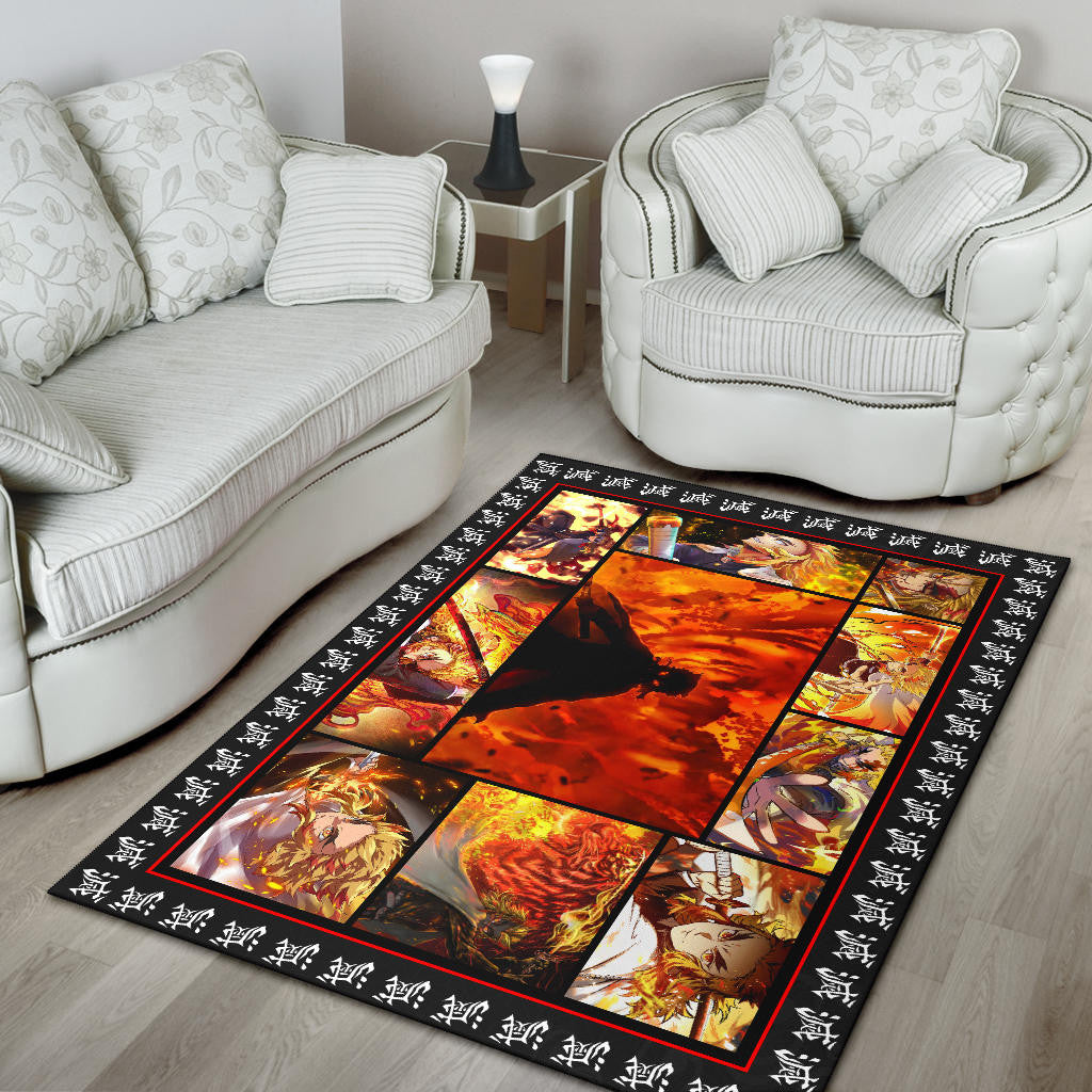 Kyojuro Rengoku Demon Slayer Area Rug Anime Home Decor Custom For Fans NA031501