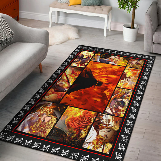 Kyojuro Rengoku Demon Slayer Area Rug Anime Home Decor Custom For Fans NA031501
