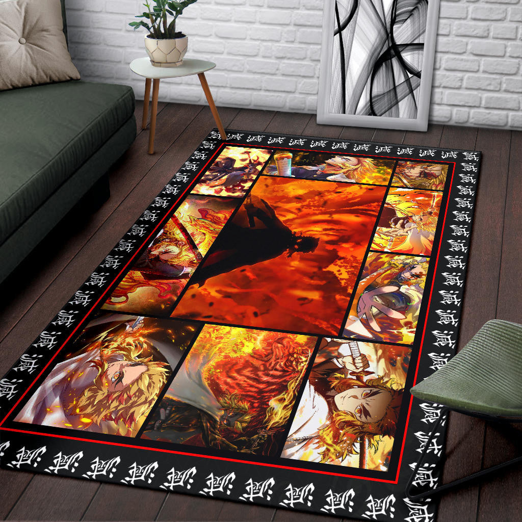 Kyojuro Rengoku Demon Slayer Area Rug Anime Home Decor Custom For Fans NA031501