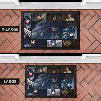Mikasa Ackerman Attack On Titan Door Mat Anime Home Decor Custom For Fans NA031803