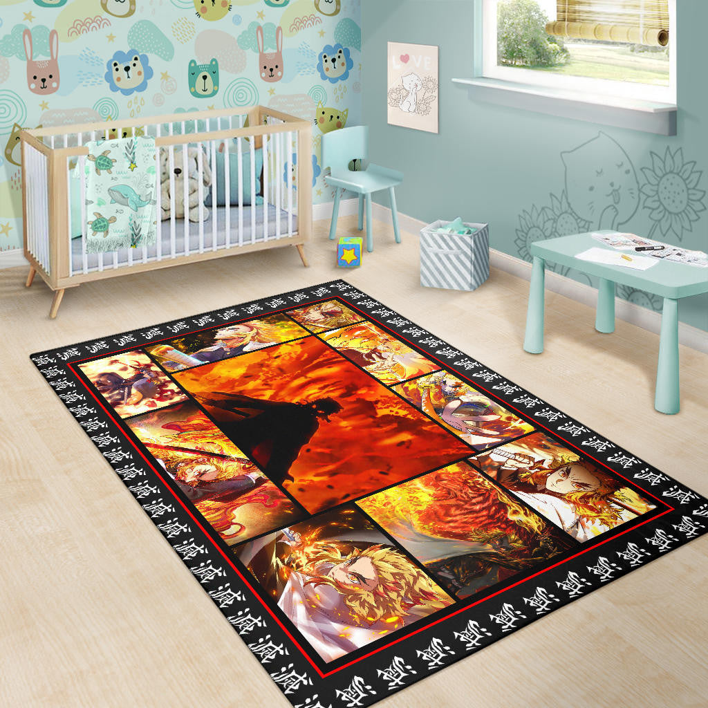 Kyojuro Rengoku Demon Slayer Area Rug Anime Home Decor Custom For Fans NA031501