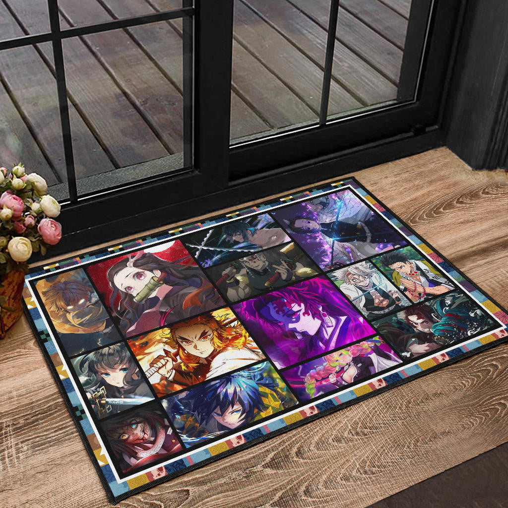 Powerful Characters Demon Slayer Door Mat Anime Home Decor Custom For Fans NA031502