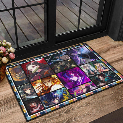 Powerful Characters Demon Slayer Door Mat Anime Home Decor Custom For Fans NA031502
